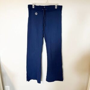 Twisted heart blue rhinestone peace sign flare sweatpants women’s large